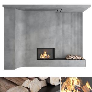 Decorative Wall With Fireplace Set 19