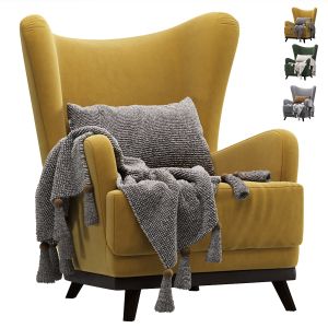 Armchair Oxford Velvet Yellow