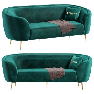 Deep Green Velvet Sofa By Homary