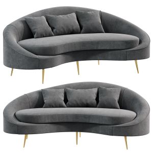 Curved Sofa With Gold Legs By Homary