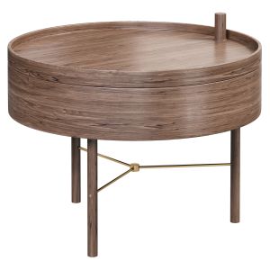 Modern Round Wood Rotating Tray Coffee Table By Ho