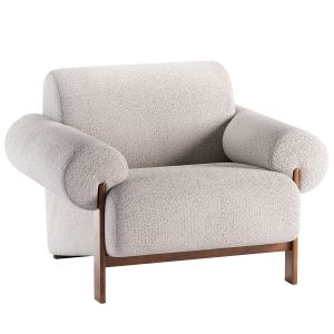 Century Paloma Armchair In Boucle  Wood