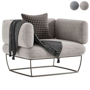 Bernard Light Gray Small Armchair By Artemest Coll