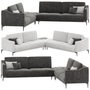 Milda Open Corner Sofa With Table By Lazzoni Furni