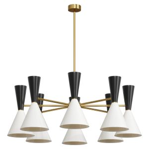 Cairo Chandelier 8 Arm Black And White By Lalume