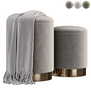 Polina Grey Set2 Storage Pouf