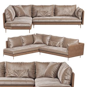 Sectional Leather Upholstered Sofa By Gamma