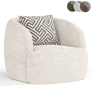 Gwyneth Ivory Boucle Swivel Chair By Cb2