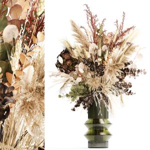 Bouquet Dried Flowers Vase Hydrangea Pampas Wheat