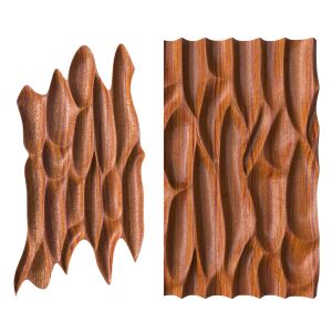 Gouged Walnut Wood Wall Panel