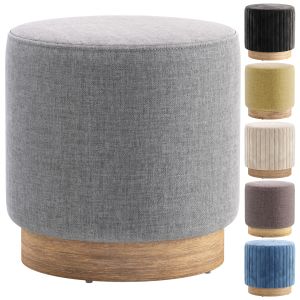 Pouf On A Wooden Base Nordic